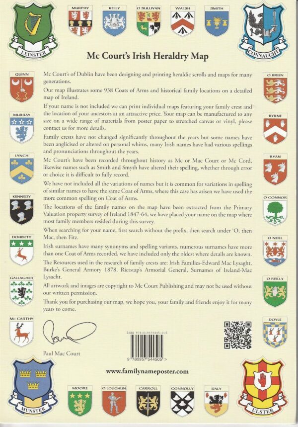 Irish Family Names Map (Postage included)